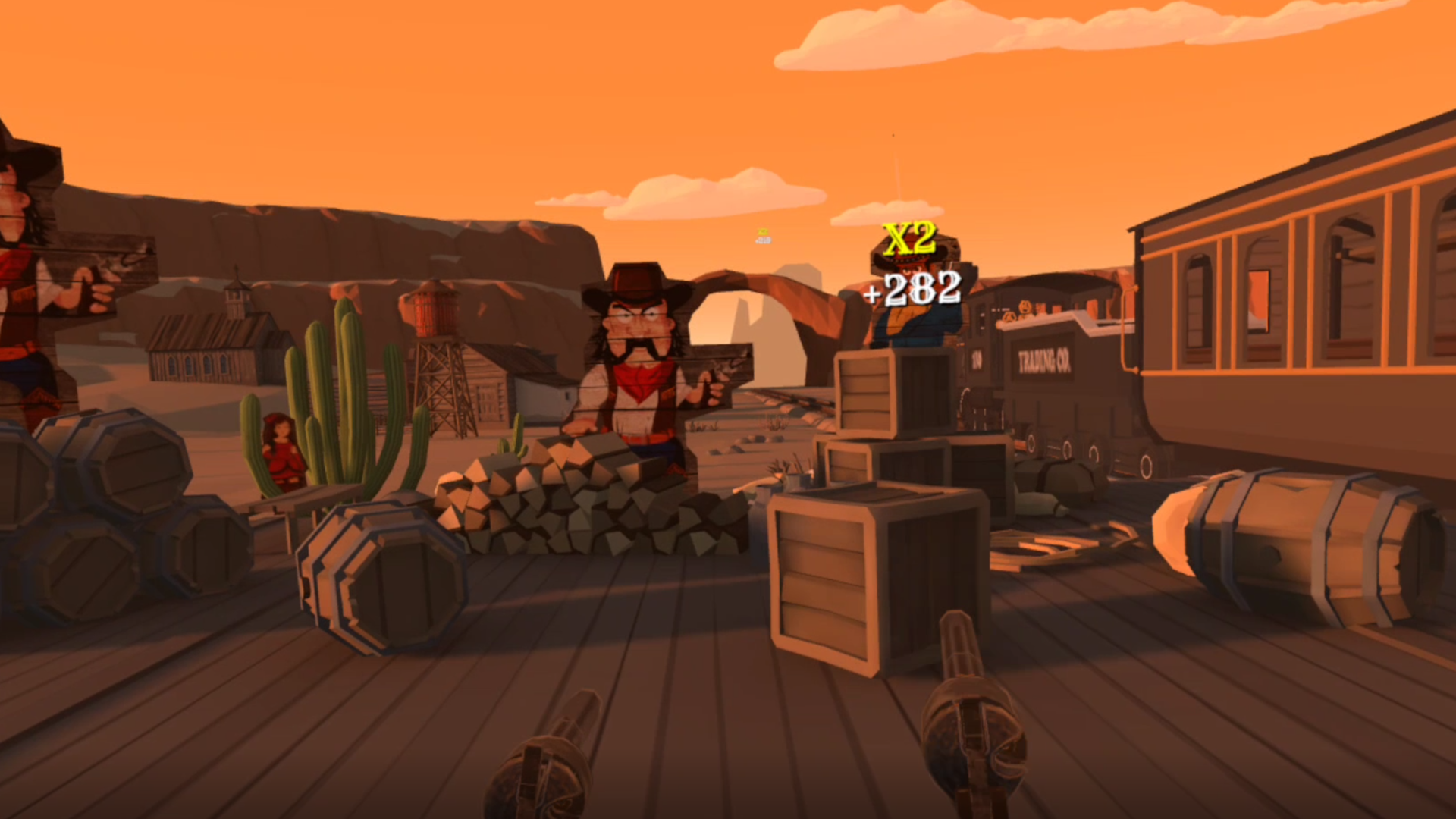 Wild West Panic screenshot - train station boardwalk