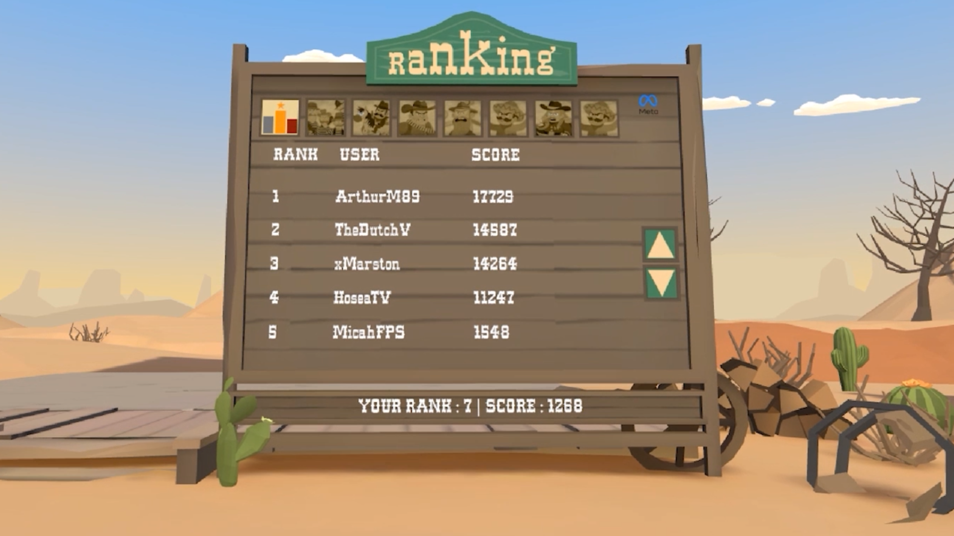 Wild West Panic global leaderboard