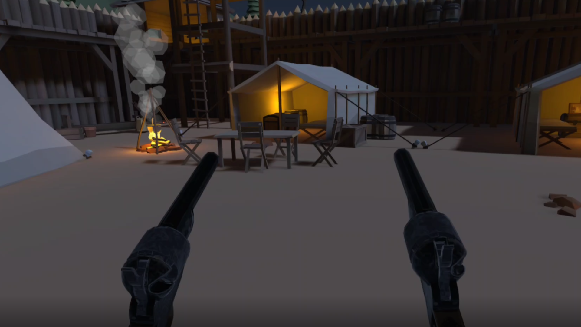Wild West Panic night camp environment